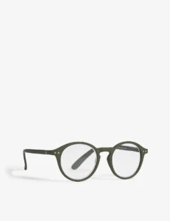 IZIPIZI Letmesee #D Kaki Round-frame Reading Glasses +2.00 -Glam Pouch Store 371 3003970 LMSDC2520 ALT02