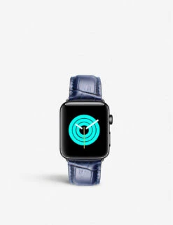 Apple Watch Alligator-embossed Leather Strap And Stainless Steel Case 42mm/44mm/45mm/49mm