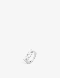 Maria Black Mom White Rhodium-plated Sterling Silver Ring