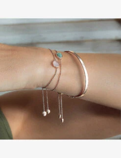 Siren Rose Gold-plated Vermeil And Rose Quartz Bracelet 8 Siren Rose Gold-plated Vermeil And Rose Quartz Bracelet -Glam Pouch Store 616 10058 RPBLSCHAROS PINK ALT02