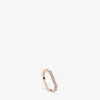 Signature 18ct Rose Gold-plated Vermeil Silver And Diamond Thin Ring 2 Signature 18ct Rose Gold-plated Vermeil Silver And Diamond Thin Ring -Glam Pouch Store 616 10058 RPRGMVTRDIA WHITE M