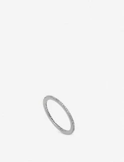 Skinny Sterling Silver And Diamond Eternity Ring