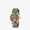 Gucci YA1264038 G-Timeless Stainless-steel And Leather Quartz Watch 2 Gucci YA1264038 G-Timeless Stainless-steel And Leather Quartz Watch -Glam Pouch Store 757 10001 YA1264038 M