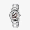 Gucci YA1264076 G-Timeless Stainless Steel Bracelet Watch -Glam Pouch Store 757 10001 YA1264076 M