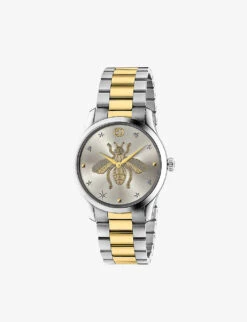 Gucci YA1264131 G-Timeless Stainless Steel And Yellow-gold PVD Watch