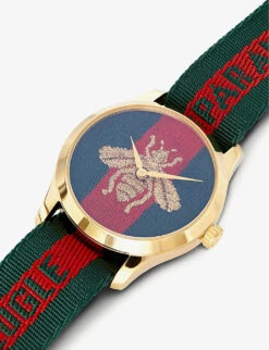 Gucci YA126487 Fashion Capsule Gold And Nylon Watch -Glam Pouch Store 757 10001 YA126487 ALT03