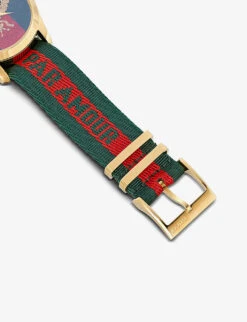 Gucci YA126487 Fashion Capsule Gold And Nylon Watch -Glam Pouch Store 757 10001 YA126487 ALT04