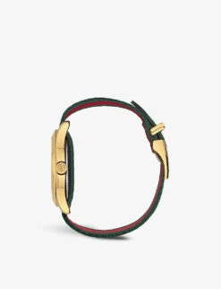 Gucci YA126487 Fashion Capsule Gold And Nylon Watch -Glam Pouch Store 757 10001 YA126487 ALT06