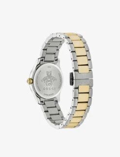 Gucci YA1265012 G-Timeless 18ct Yellow Gold-plated Stainless-steel And Mother-of-pearl Watch -Glam Pouch Store 757 10001 YA1265012 MOTHEROFPEARL ALT02