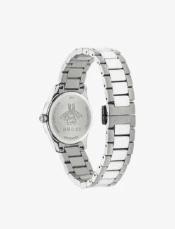 Gucci YA1265013 G-Timeless Stainless Steel And Mother-of-pearl Watch -Glam Pouch Store 757 10001 YA1265013 PINK ALT02