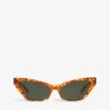 None Le Matin Havana Acetate Cat Eye-frame Sunglasses -Glam Pouch Store 779 10017 8053672092387 BROWN M