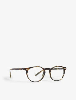 Oliver Peoples Riley-R Round-Frame Optical Glasses -Glam Pouch Store 779 10017 827934302907 BROWN ALT02
