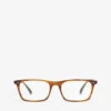 Oliver Peoples Teril Rectangle-frame Optical Glasses -Glam Pouch Store 779 10017 827934422568 BROWN M
