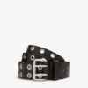 AllSaints Iryna Eyelet Leather Belt -Glam Pouch Store 930 10136 WZ006P BLACK M