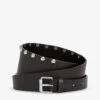 AllSaints Alcor Studded Leather Belt -Glam Pouch Store 930 10136 WZ052R BLACK M