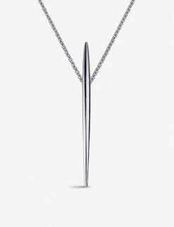 Quill Long Pendant Stainless Steel Necklace