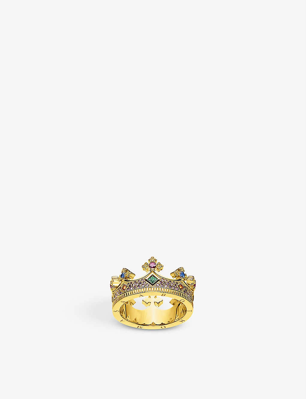 Thomas Sabo Rebel Kingdom 18ct Yellow Gold-plated Sterling-silver And Crystal Ring 3 Thomas Sabo Rebel Kingdom 18ct Yellow Gold-plated Sterling-silver And Crystal Ring
