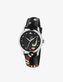 Gucci YA1264007 Le Marché Des Merveilles Stainless-steel And Leather Quartz Watch