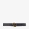 Maje Logo-buckle Croc-embossed Leather Belt -Glam Pouch Store R03630851 BLACK M