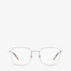 Gucci GG0681O Rectangle-frame Metal Optical Glasses 2 Gucci GG0681O Rectangle-frame Metal Optical Glasses -Glam Pouch Store R03644513 SILVER M