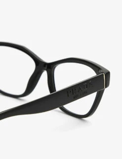 Prada PR 03WV Rectangle-framed Acetate Glasses -Glam Pouch Store R03644539 BLACK ALT03