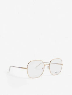 Prada PR56WV Square-frame Metal Glasses -Glam Pouch Store R03644541 GOLD ALT02
