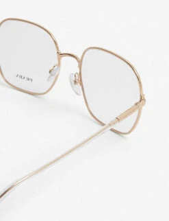 Prada PR56WV Square-frame Metal Glasses -Glam Pouch Store R03644541 GOLD ALT03