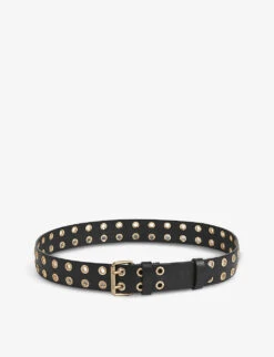 AllSaints Abigail Stud-embellished Leather Belt 8 AllSaints Abigail Stud-embellished Leather Belt -Glam Pouch Store R03680543 BLACK ALT02