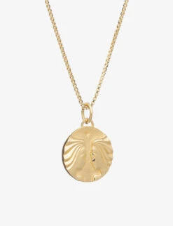 Zodiac Coin Gemini Short 22ct Gold-plated Sterling Silver Necklace