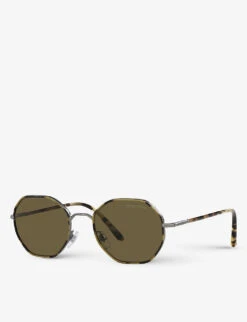 Giorgio Armani AR6112J Rectangular-frame Acetate And Metal Sunglasses -Glam Pouch Store R03708173 GREY ALT01