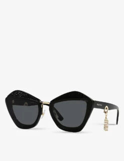 Miu Miu MU01XS Butterfly-frame Acetate Sunglasses -Glam Pouch Store R03728605 BLACK ALT01