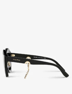 Miu Miu MU01XS Butterfly-frame Acetate Sunglasses -Glam Pouch Store R03728605 BLACK ALT03