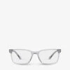 Prada PR 14WV Rectangle-frame Eyeglasses -Glam Pouch Store R03728628 GREY M