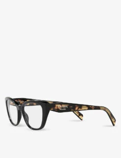 Prada PR 19WV Cat Eye-frame Acetate Optical Glasses -Glam Pouch Store R03728648 BLACK ALT02