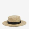 Spencer Straw Boater Hat 2 Spencer Straw Boater Hat -Glam Pouch Store R03733660 NATURALBLACK M