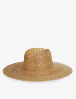 Palma Wide-brim Palm Leaf Fedora Hat -Glam Pouch Store R03733662 NATURAL ALT02