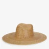 Palma Wide-brim Palm Leaf Fedora Hat -Glam Pouch Store R03733662 NATURAL M