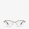 Bvlgari BV2210B Metal Cat-eye Glasses -Glam Pouch Store R03756974 BLACK M