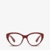 Gucci GG0812O Oval-frame Acetate Optical Glasses -Glam Pouch Store R03756995 RED M
