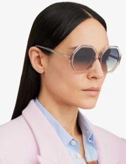 Chloé CH0008S Acetate Round Frame Sunglasses -Glam Pouch Store R03757046 PINK ALT01