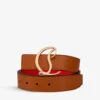 Christian Louboutin CL Logo-buckle Leather Belt -Glam Pouch Store R03771168 COCONUTGOLD M