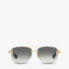 Dita DTS138-A-01-Z Grand-Evo One Square-frame Titanium Aviator Sunglasses -Glam Pouch Store R03773439 GOLD M