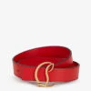 Christian Louboutin Logo-buckle Leather Belt -Glam Pouch Store R03786018 LOUBIANTICGOLD M