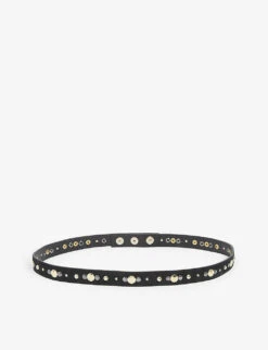 CLAUDIE PIERLOT Avega Studded Faux-leather Belt 7 CLAUDIE PIERLOT Avega Studded Faux-leather Belt -Glam Pouch Store R03786987 NOIRGRIS ALT02