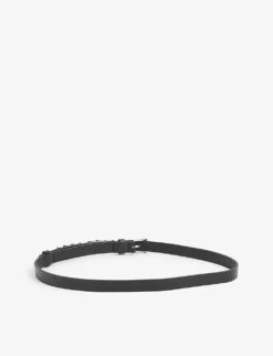 Zadig & Voltaire Chain-embellished Leather Belt -Glam Pouch Store R03805998 NOIRSILVER ALT02