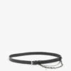 Zadig & Voltaire Chain-embellished Leather Belt -Glam Pouch Store R03805998 NOIRSILVER M