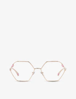 Bvlgari BV2238 Serpenti Hexagonal-frame Metal And Acetate Eyeglasses