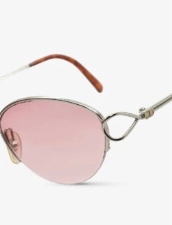 Pre-loved 3524Y-70B Dior 90s Round-frame Metal Sunglasses -Glam Pouch Store R03839914 SILVER ALT01