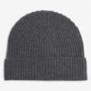 Joe Ribbed Cashmere Beanie Hat 2 Joe Ribbed Cashmere Beanie Hat -Glam Pouch Store R03840362 DARKGRANITE M