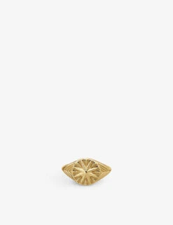 North Star 22ct Yellow Gold-plated Sterling Silver Signet Ring